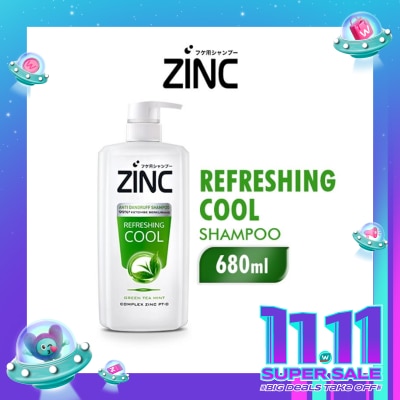 ZINC Zinc Shampoo Refreshing Cool Green Tea Pump 680ml