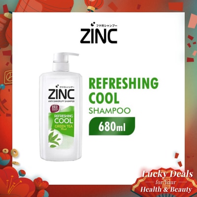 ZINC Shampoo Refreshing Cool Green Tea Mint Botol 680ml