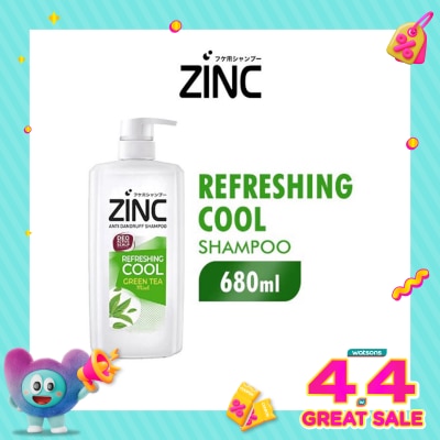 ZINC - Shampoo Refreshing Cool Green Tea Mint Botol 680ml
