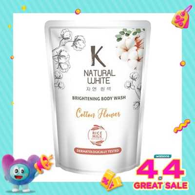 K NATURAL - Sabun Mandi Cair White Cotton Flower Pouch 400ml