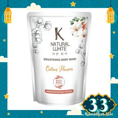 K NATURAL Bodywash White Cotton Flower Pouch 420ml