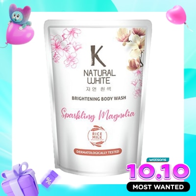K NATURAL Sabun Mandi White Sparkling Magnolia Pouch 400ml image