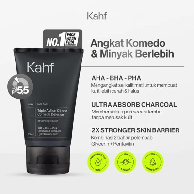 KAHF - Triple Action Oil and Comede Defense Face Wash 100 ml