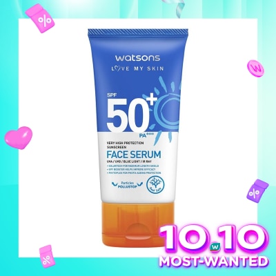 WATSONS Very High Protection Sunscreen Face Serum SPF50+ PA++++ 50ml