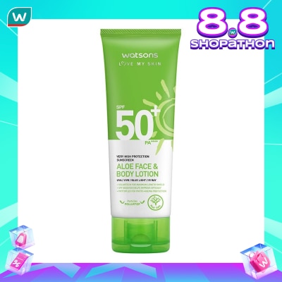 WATSONS Very High Protection Sunscreen Aloe Face Body Lotion SPF50+ PA++++ 100ml