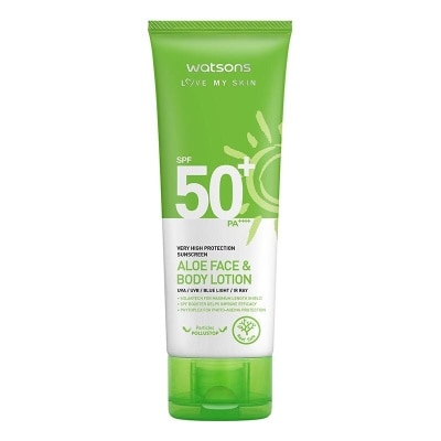 WATSONS Very High Protection Sunscreen Aloe Face Body Lotion SPF50+ PA++++ 100ml