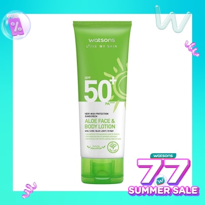 WATSONS Very High Protection Sunscreen Aloe Face Body Lotion SPF50+ PA++++ 100ml