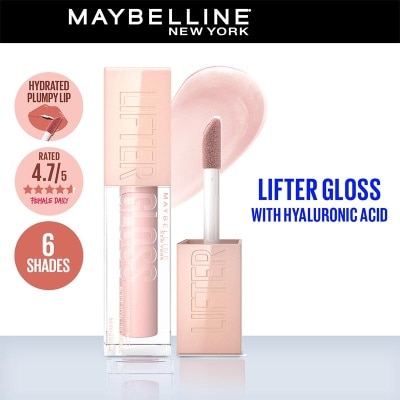 MAYBELLINE Lifter Gloss - Lip Gloss Plump MakeUp dengan Hyaluronic Acid 002 Ice