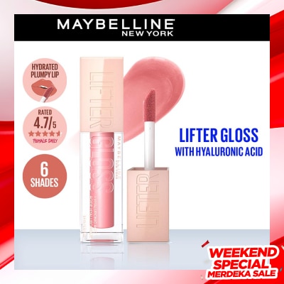 MAYBELLINE Lifter Gloss - Lip Gloss Plump MakeUp dengan Hyaluronic Acid 004 Silk