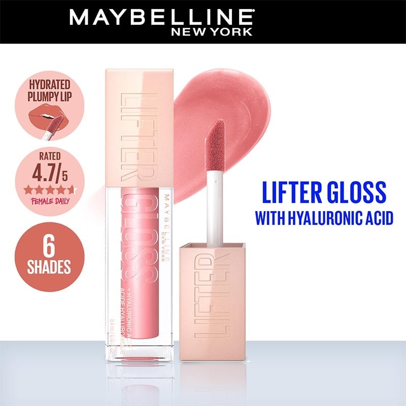 MAYBELLINE Lifter Gloss - Lip Gloss Plump MakeUp dengan Hyaluronic Acid 004 Silk