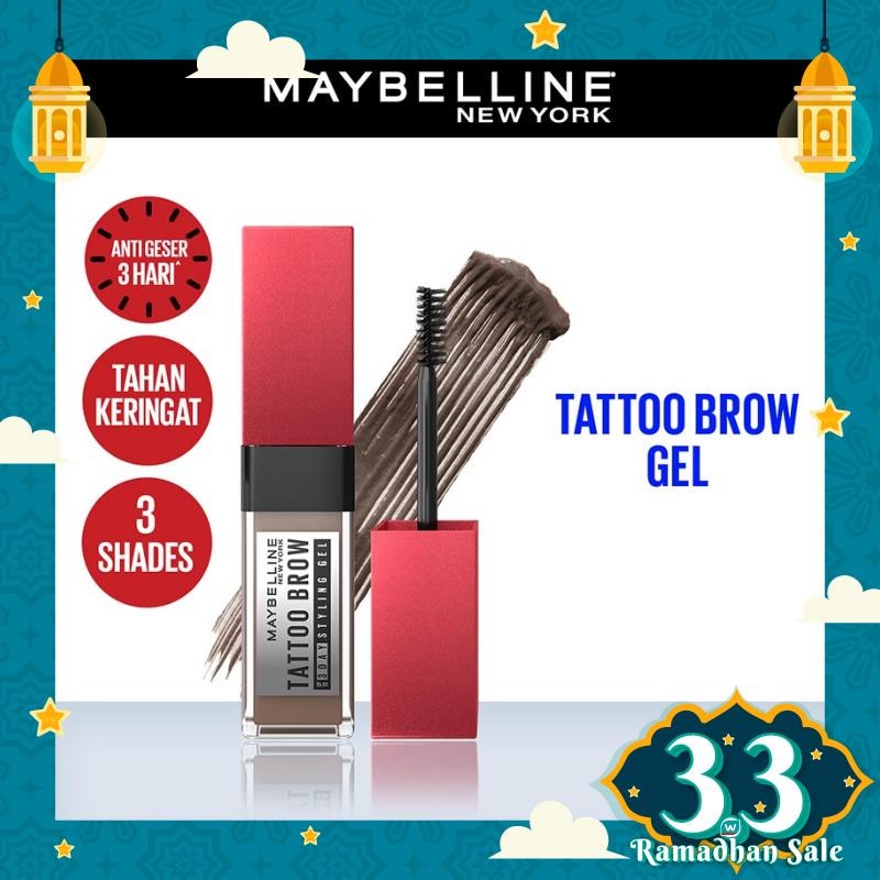 Promo Harga Maybelline Tattoo Brow 3 Days Styling Gel Med Brown  - Watsons