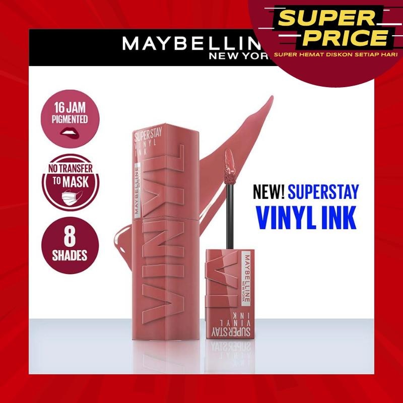 MAYBELLINE Superstay Vinyl Ink Tint 35 Cheeky - LipTint Transferproof &. Tahan Lama 16 Jam