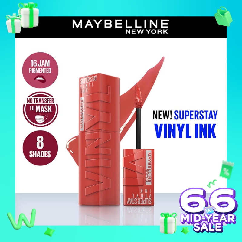 Superstay Vinyl Ink Tint 60 Mischievous- LipTint Transferproof & Tahan Lama 16 Jam