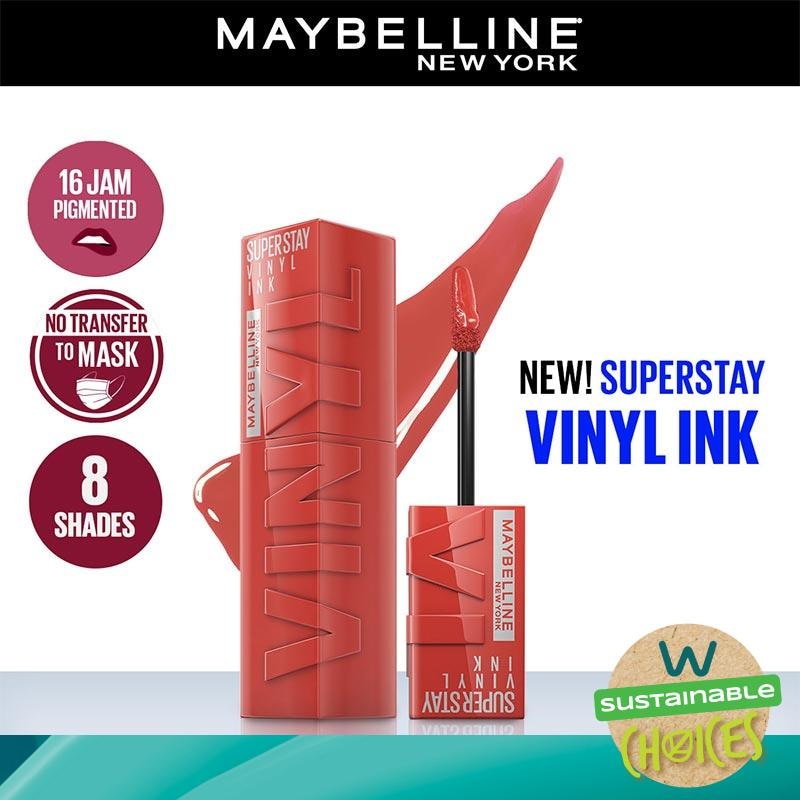 MAYBELLINE Superstay Vinyl Ink Tint 60 Mischievous- LipTint Transferproof &. Tahan Lama 16 Jam