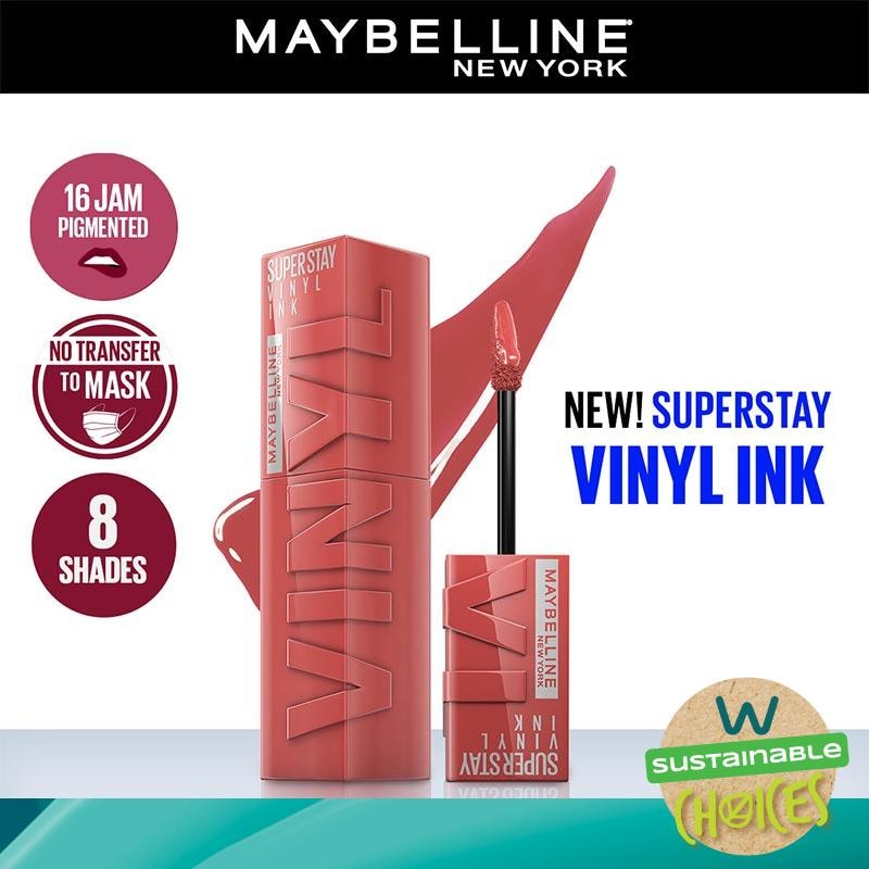 MAYBELLINE Superstay Vinyl Ink Tint 65 Saucy - LipTint Transferproof &. Tahan Lama 16 Jam