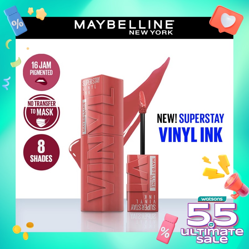 Promo Harga Maybelline Superstay Vinyl Ink 65 Saucy  - Watsons