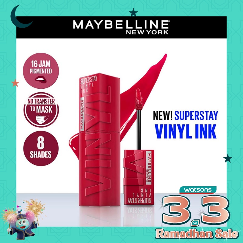 Superstay Vinyl Ink Tint 50 Wicked - LipTint Transferproof &. Tahan Lama 16 Jam