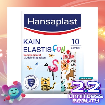 HANSAPLAST Plester Anak Elastis Fun Kids isi 10 P3K Kain