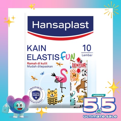 HANSAPLAST - Plester Anak Elastis Fun Kids isi 10 P3K Kain