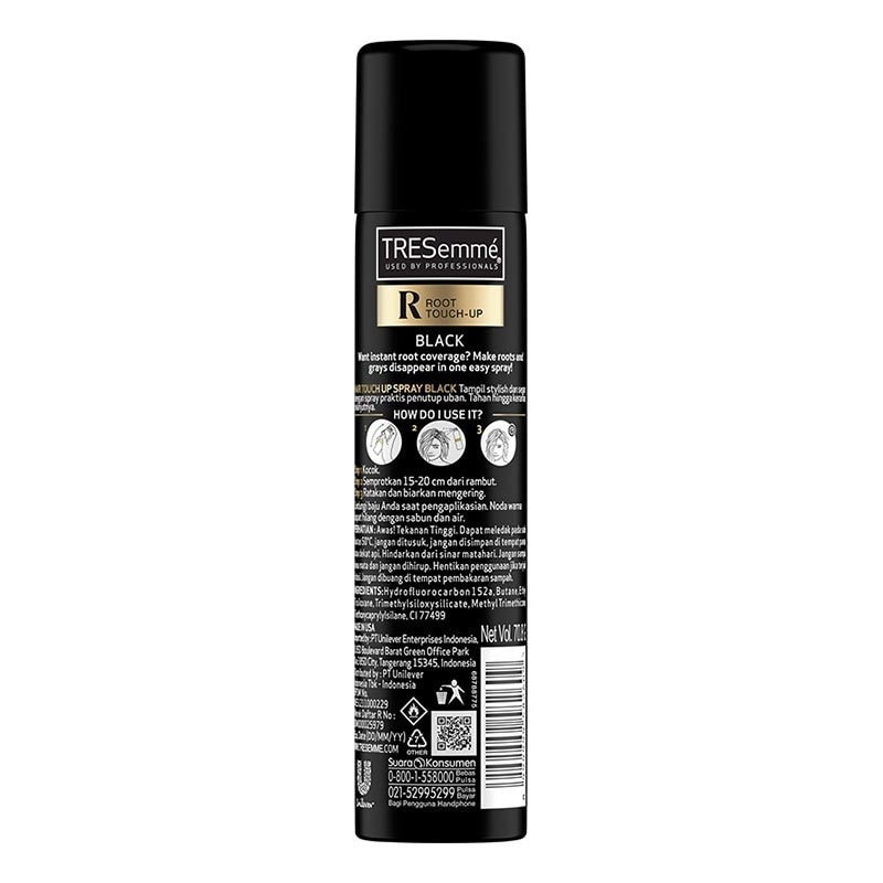 Tresemme Root Touch Up Spray Black 70.8g - untuk Dull, Faded Colored, Grey Hair