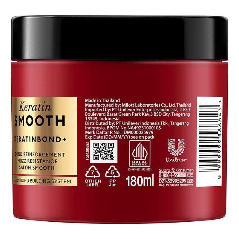 Keratin Deep Smoothening Hair Mask Perawatan Rambut Rusak &. Anti Kusut 180ML