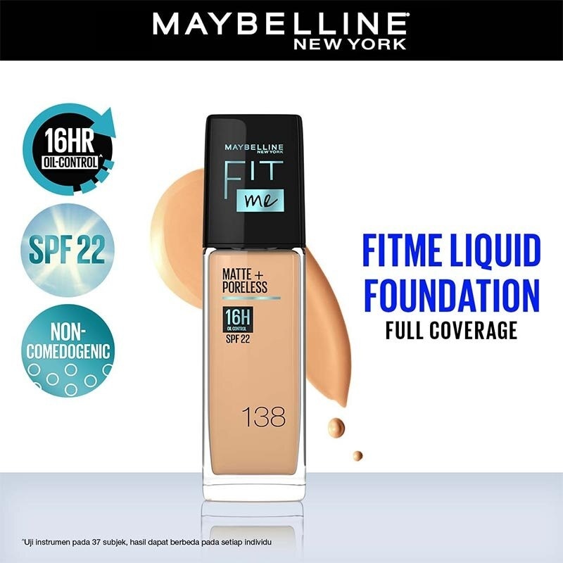 MAYBELLINE Fit Me! Matte + Poreless Liquid Matte Foundation Pump 138 - Warm Cashew