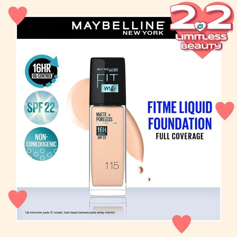 MAYBELLINE Fit Me! Matte + Poreless Liquid Matte Foundation Pump 115 -Ivory