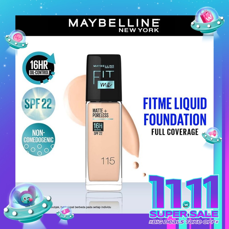 MAYBELLINE Fit Me! Matte + Poreless Liquid Matte Foundation Pump 115 -Ivory