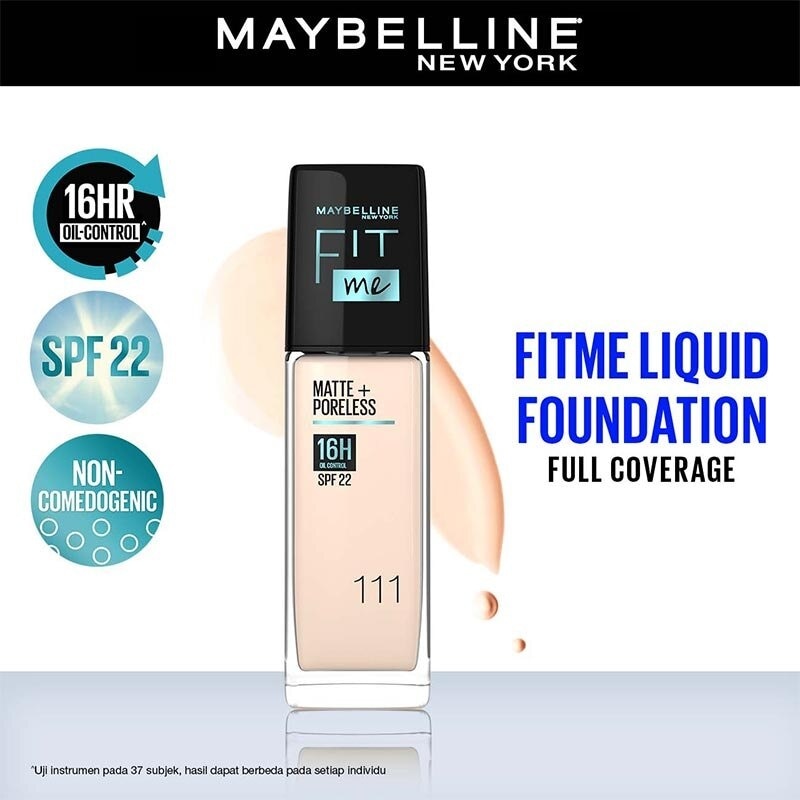 MAYBELLINE Fit Me! Matte + Poreless Liquid Matte Foundation Pump 111 - Light Beige