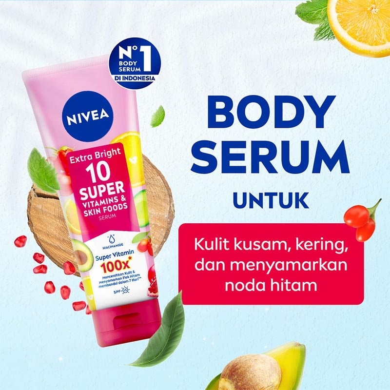 Nivea Body Serum Extra Bright 10 Super Vitamins SPF15 180ml