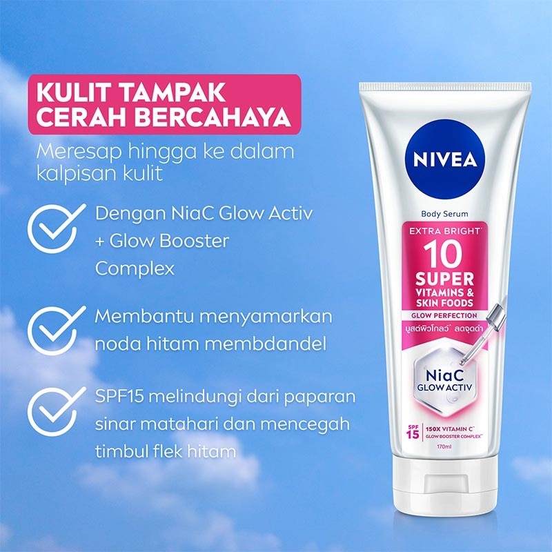 Nivea Body Serum Extra Bright 10 Super Vitamins SPF15 180ml