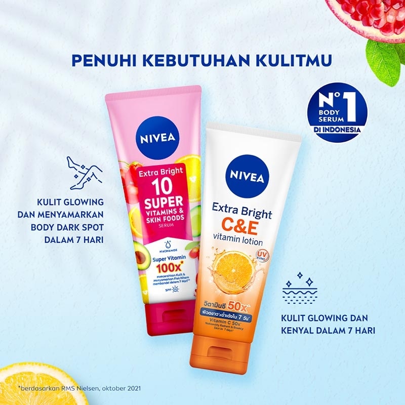 Nivea Body Serum Extra Bright 10 Super Vitamins SPF15 180ml