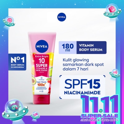 NIVEA Nivea Body Serum Extra Bright 10 Super Vitamins SPF15 180ml