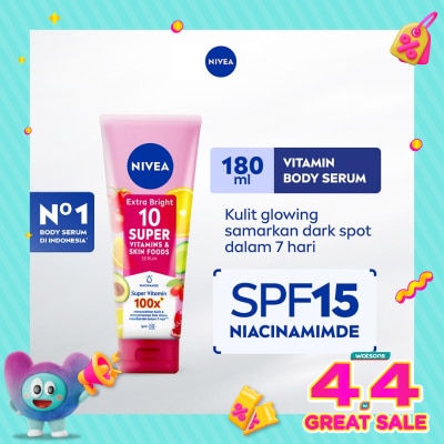 NIVEA - Nivea Body Serum Extra Bright 10 Super Vitamins SPF15 180ml