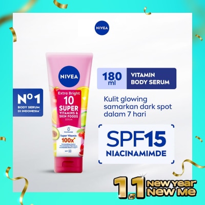 NIVEA Nivea Body Serum Extra Bright 10 Super Vitamins SPF15 180ml