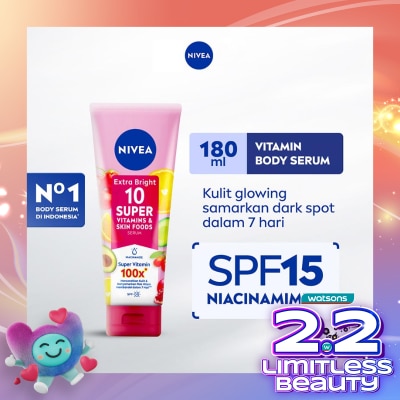 NIVEA Nivea Body Serum Extra Bright 10 Super Vitamins SPF15 180ml