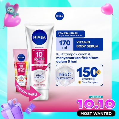 NIVEA Body Serum Extra Bright 10 Super Vitamins & Skin Foods Glow Perfection 170ml image