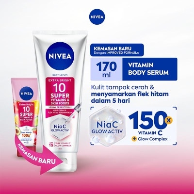 NIVEA - Nivea Body Serum Extra Bright 10 Super Vitamins SPF15 180ml