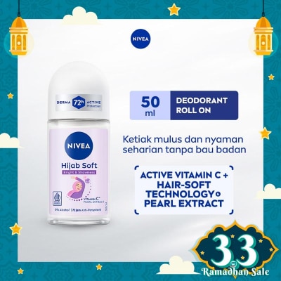 NIVEA Nivea Deodorant Roll On Hijab Soft Bright & Shaveless 50ml