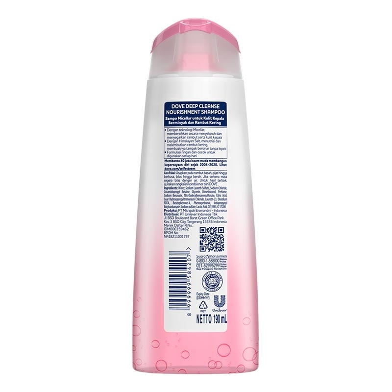 Dove Shampoo Micellar Deep Cleanse Nourishment 190Ml