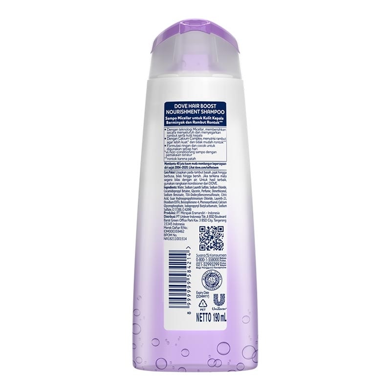 Dove Shampoo Micellar Hair Boost Nourishment 190Ml