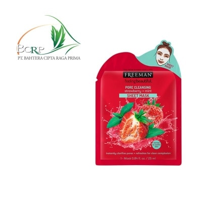 FREEMAN Pore Cleansing Strawberry + Mint Sheet Mask