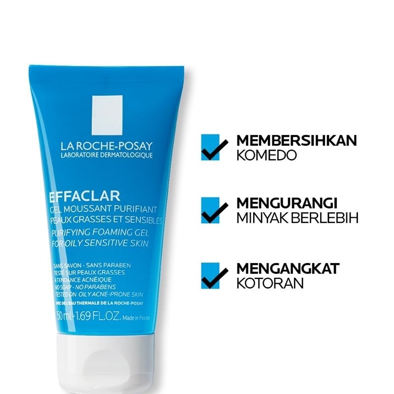 Effaclar Foaming Gel Cleanser 50ml - Facial Wash Kulit Jerawat/ Berminyak