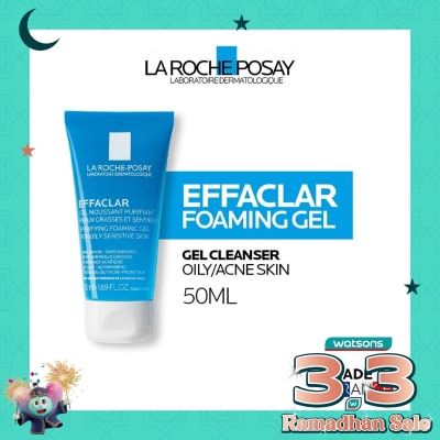 LA ROCHE POSAY Effaclar Foaming Gel Cleanser 50ml - Facial Wash Kulit Jerawat/ Berminyak