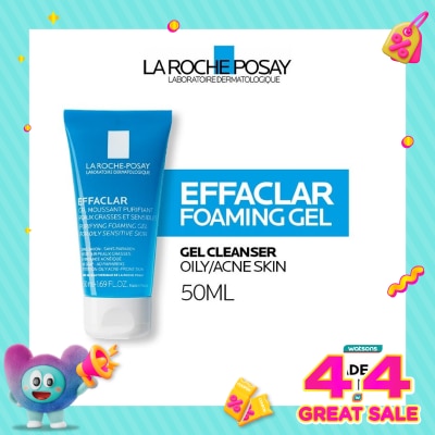 LA ROCHE POSAY - Effaclar Foaming Gel Cleanser 50ml - Facial Wash Kulit Jerawat/ Berminyak