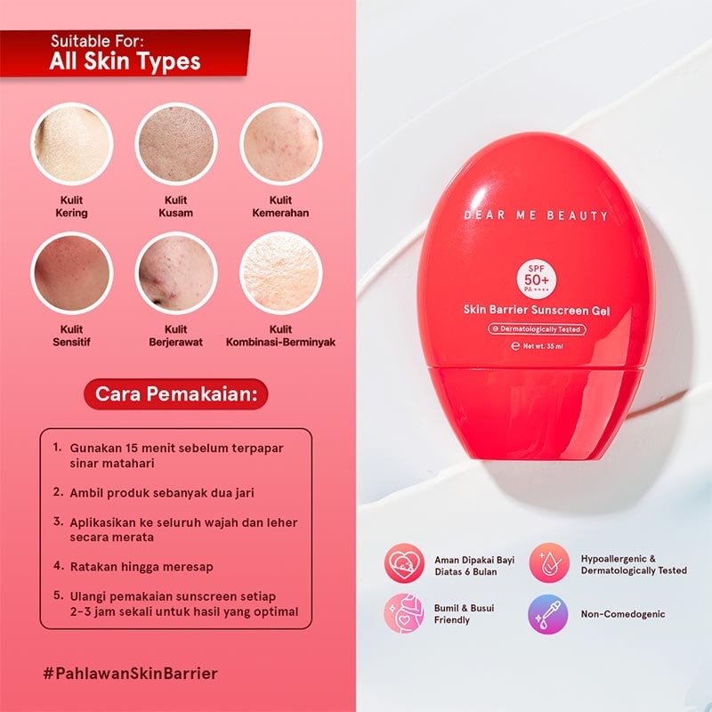 Dear Me Beauty Skin Barrier Physical Sunscreen SPF 50 PA++++ 35ml