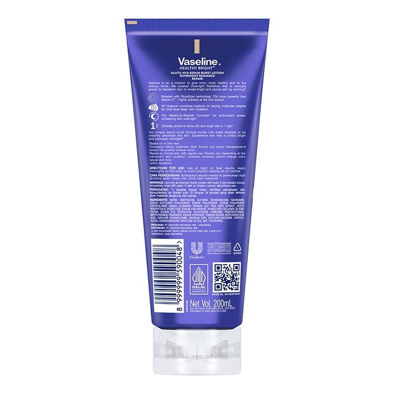 Vaseline Gluta-Hya Serum Lotion Overnight 200 Ml
