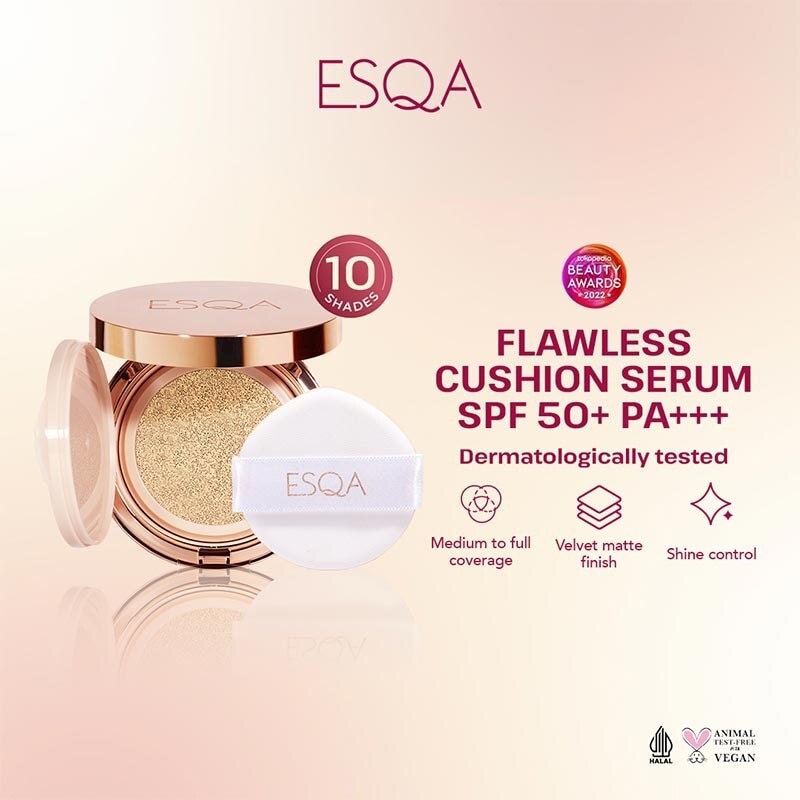 ESQA Flawless Cushion Serum SPF 50+ PA+++ Vanilla 15 g