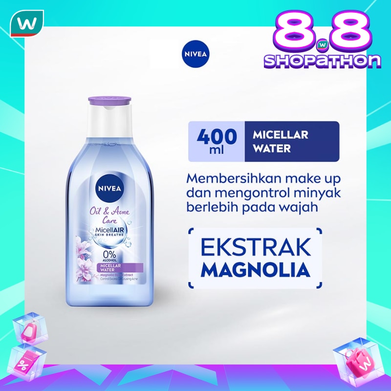 Promo Harga Nivea MicellAir Skin Breathe Micellar Water Oil & Acne Care 400 ml - Watsons
