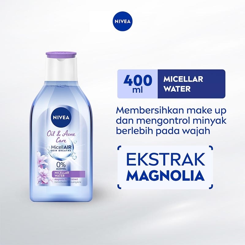 Promo Harga Nivea MicellAir Skin Breathe Micellar Water Oil & Acne Care 400 ml - Watsons